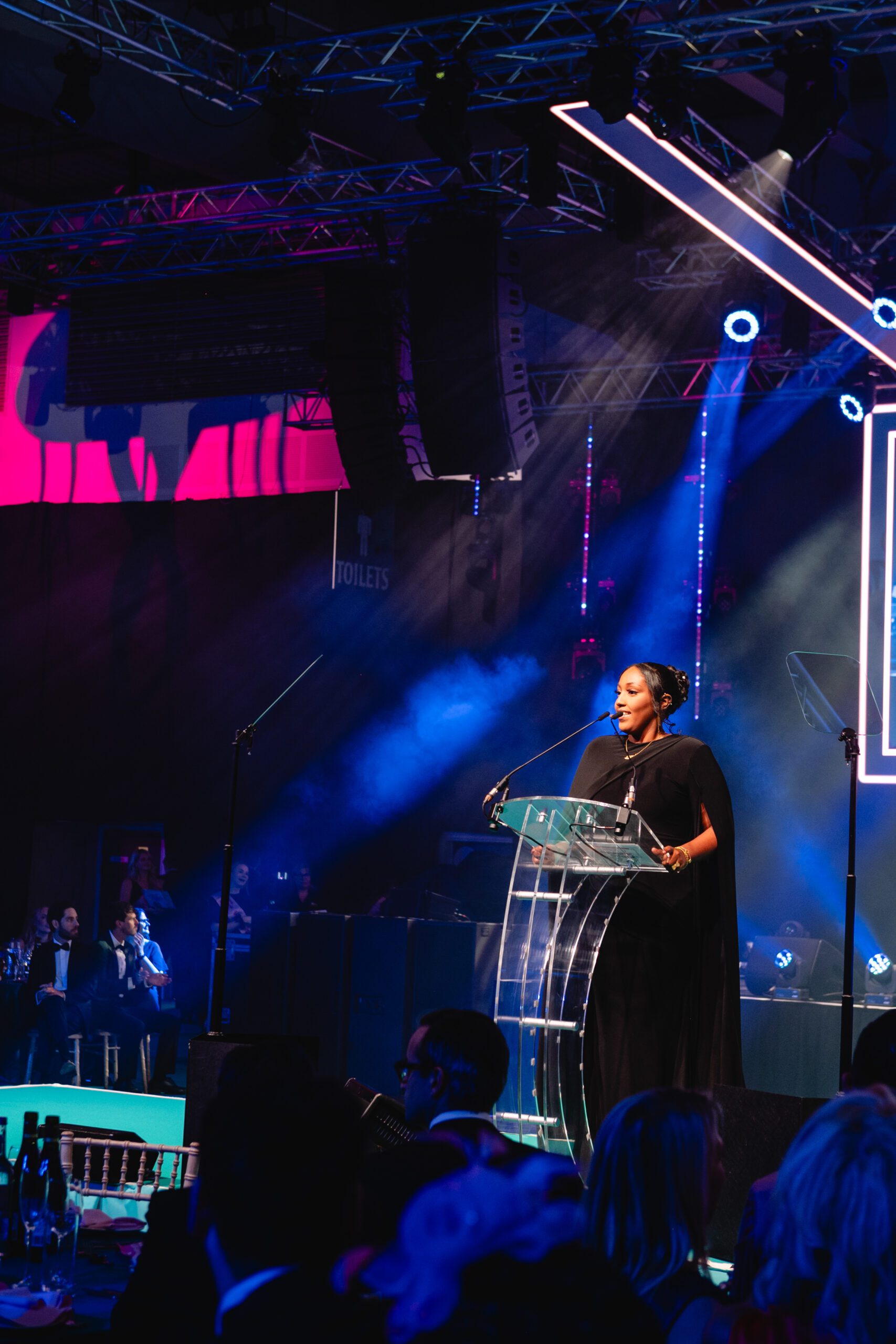 Anisa speaking at an event.